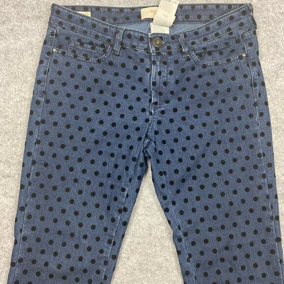 Weekend jeans women’s 6 polkadotted stretch retro bold preppy girly Artsy 30/30 - Picture 2 of 9